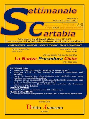 cover image of SETTIMANALE CARTABIA n. 3--Venerdì 21.4.2023